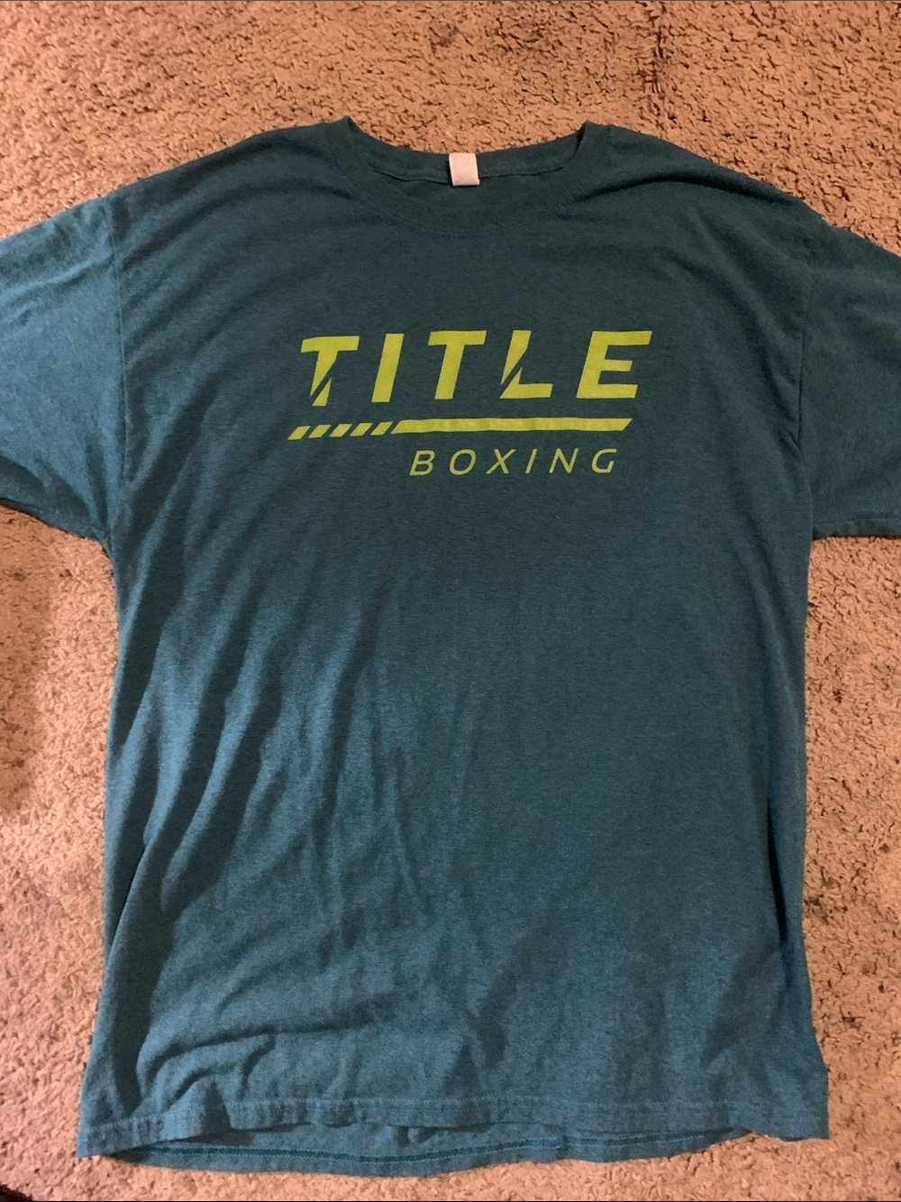 Jerzees Teal Short-Sleeve Title Boxing Tee with Lime Logo